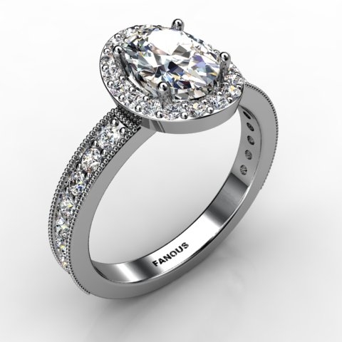 18k White Gold Engagement Ring 0.62ct - 0200865-18kw